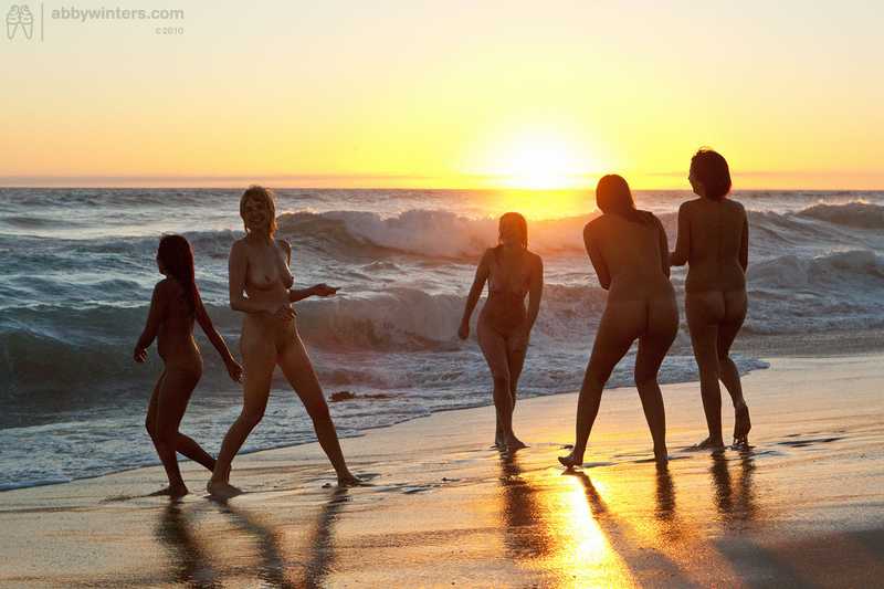 Abby Winters Sunset Girls nude on the beach