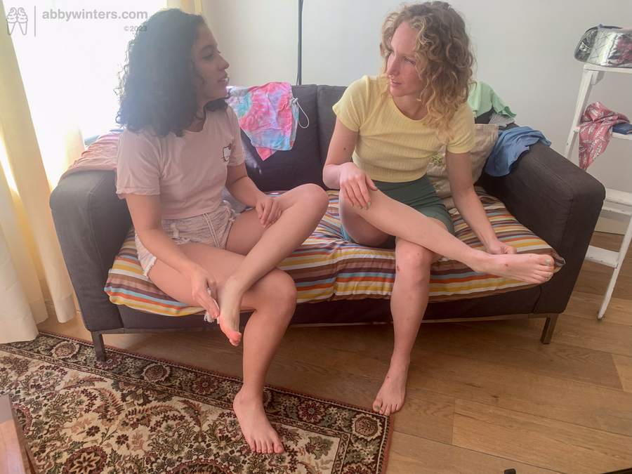 Behind the scenes at an Abby Winters photo shoot with Amalia