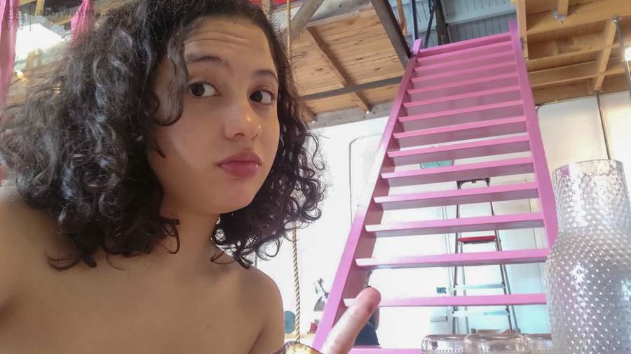 Behind the scenes at an Abby Winters photo shoot with Amalia