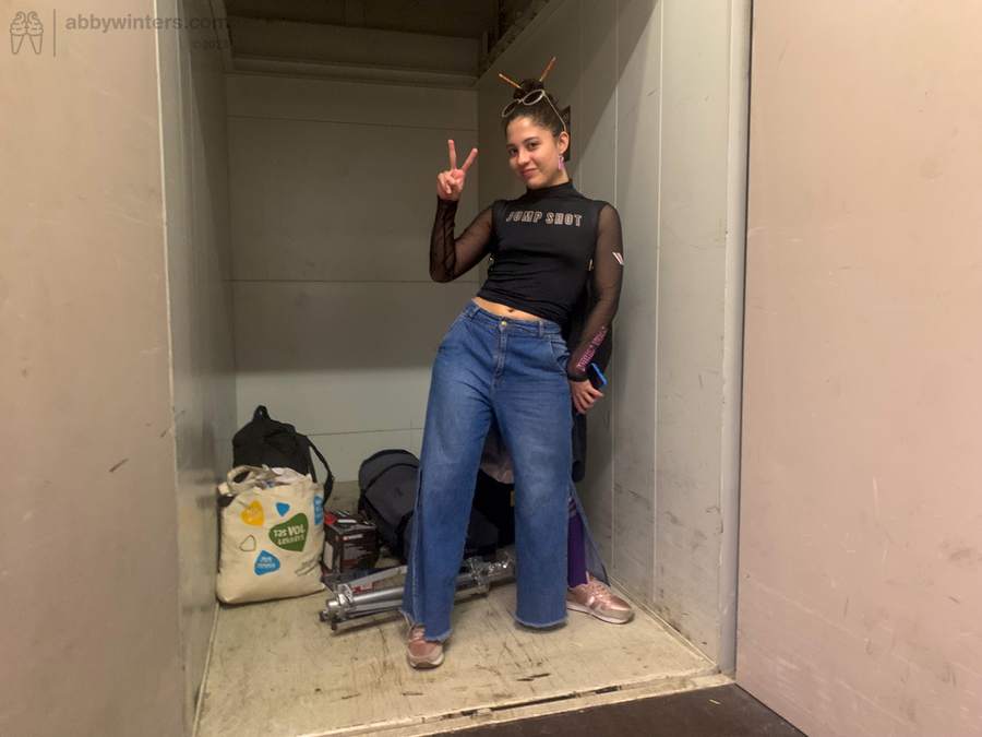 Behind the scenes at an Abby Winters photo shoot with Amalia